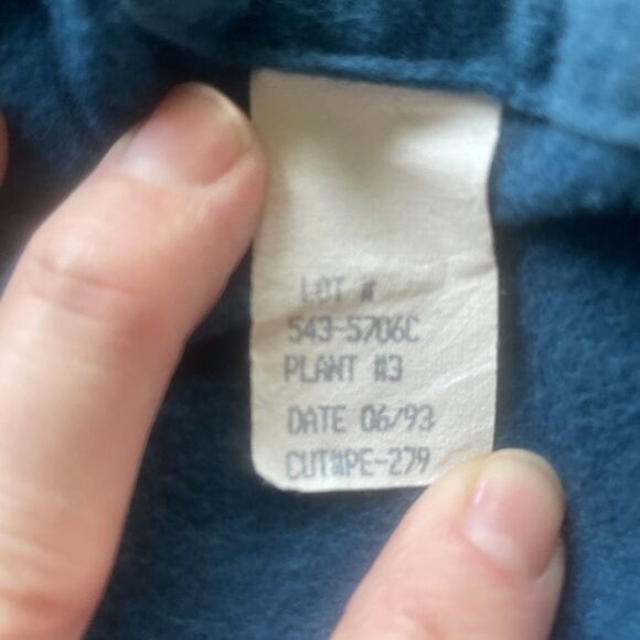 Vintage 1993 St John’s Bay Chamois Cloth Tea Blue Heavy Flannel Men’s XL Tall - Picture 3 of 14